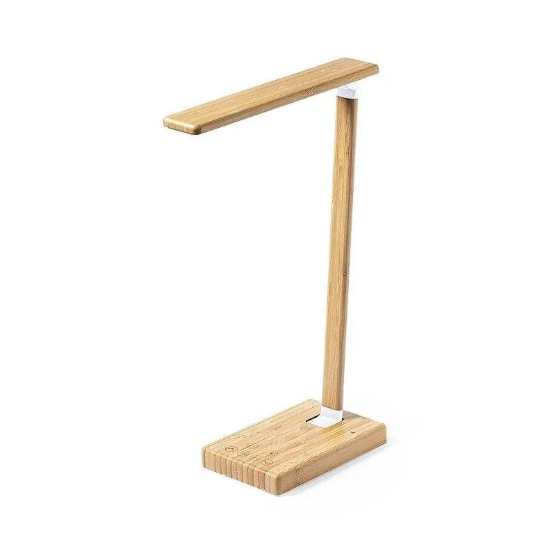 Lampada Caricatore Nature Bamboo 25 LED Pieghevole 3 Posizioni Luce 10W Wireless