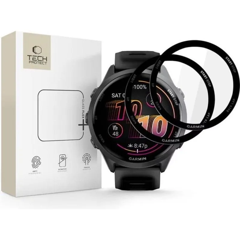 Protezione Schermo Tech-Protect Glass Flex+ Garmin Forerunner 970 570 Confezione 2