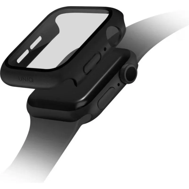 Custodia Uniq Nautic Case Apple Watch 46mm Nero Vetro Temperato