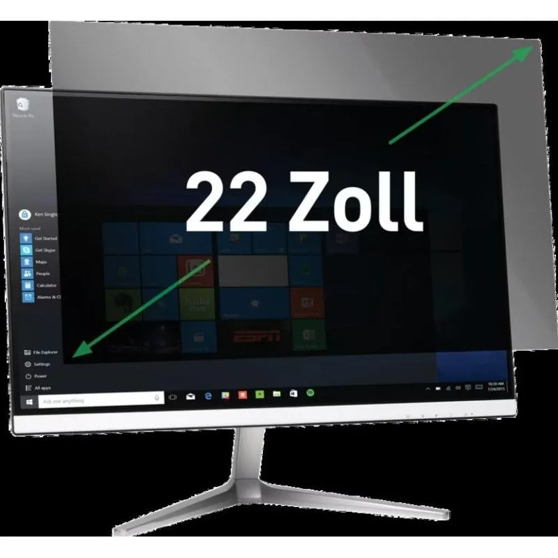 Filtro di privacy Leitz 22'' 16:10 Antiriflesso Luce Blu