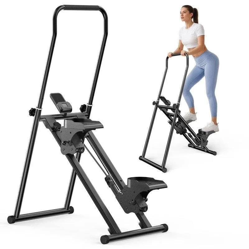 Stepper pieghevole scala HomeFitnessCode LCD 120 kg Nero
