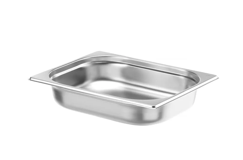 HENDI Contenitore Gastronorm GN 1/2, Budget Line, resistenza termica -40 °C a 250 °C, per forno e bagnomaria, 4L, 325x265x(H) 65mm, acciaio inox