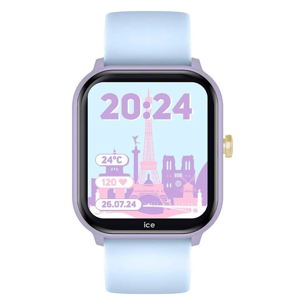 ICE-WATCH - ICE smart junior 2.0 Purple Soft blue - Orologio connesso da bambino viola con cinturino in silicone blu - 022801 (1,75 inch)
