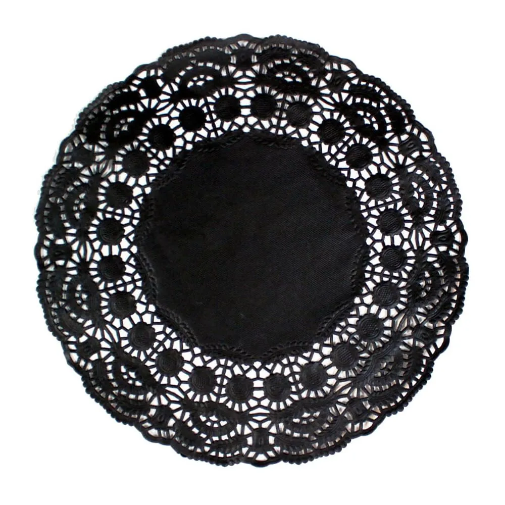 Garcia de Pou 250 unità carta centrini, 9 cm, rotondo, nero, 9 x 30 x 30 cm