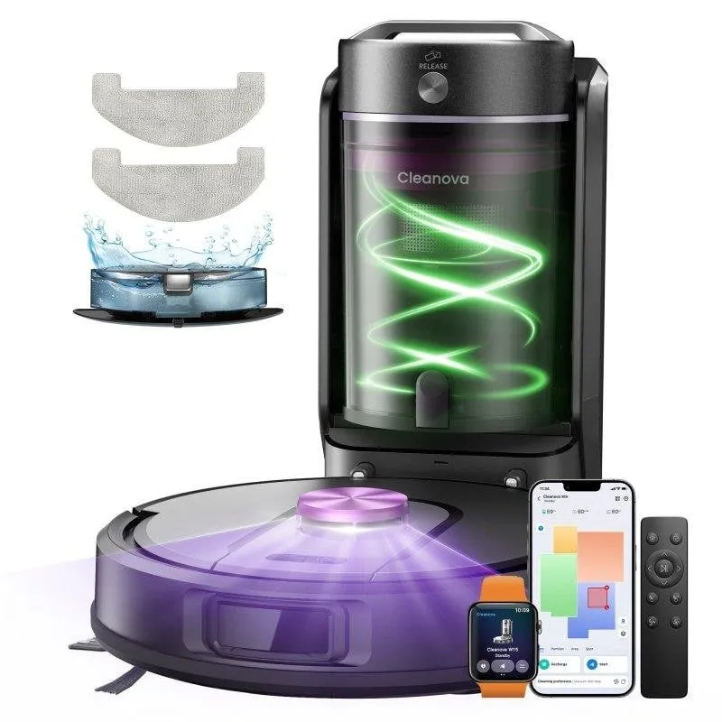 Robot Aspirapolvere e Lavapavimenti Vactidy W15 Navigazione Laser 12000 Pa 180 Min 4 L