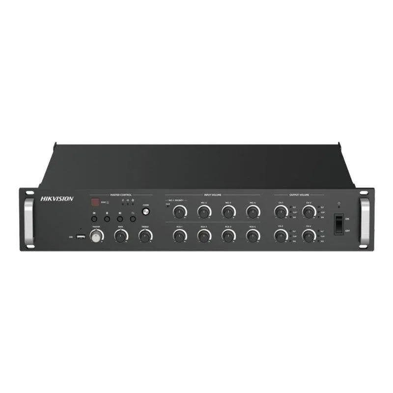 Altoparlanti Hikvision Amplificatore di Rete 1000W 4 Zone USB Bluetooth MIC RCA