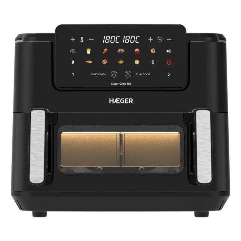 Friggitrice ad Aria Haeger AF-D10.010B Finestra 10 L 2600 W con Timer