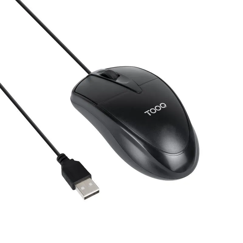 Ratón TooQ TQM-1001-B USB 1000 DPI Ambidestro Nero