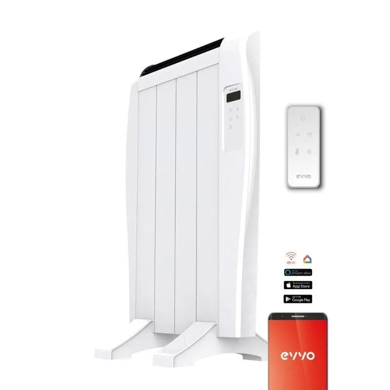 Emettitore Termico Evvo C4 Bianco V2 600W 4 Elementi Wifi Telecomando Timer