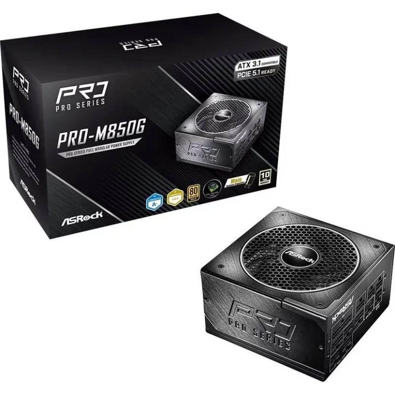 Alimentatore AsRock PRO-M850G 850W 80+ Gold ATX 3.1 attivo