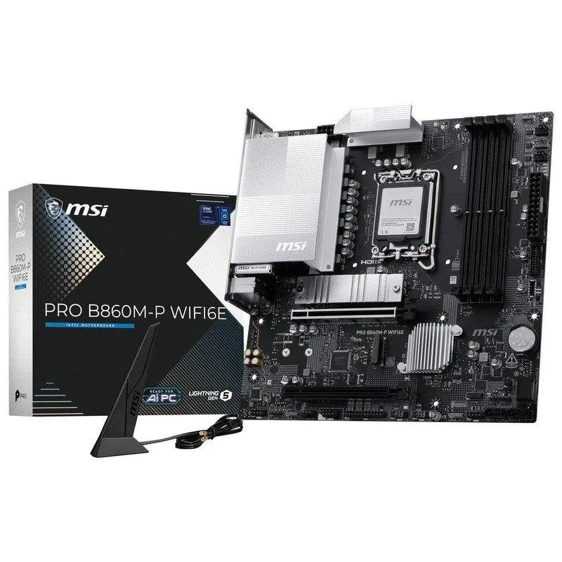 Scheda Madre MSI PRO B860M-P WIFI6E B860 LGA1851 DDR5 Micro-ATX WiFi 6E 2.5G LAN