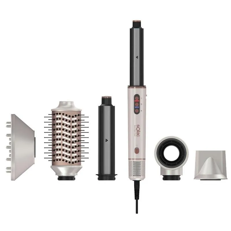 Multistyler Solac Blast Style Pearl 1400W Ionica 9 Temperature 6 Accessori Oro