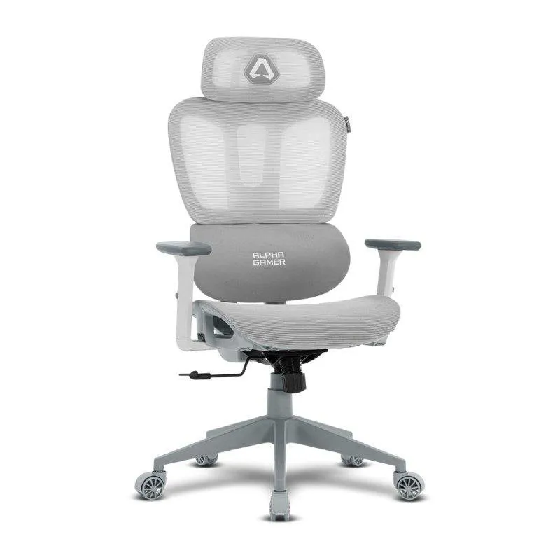 Sedia Alpha Gamer Luna Grey Malha Respirante