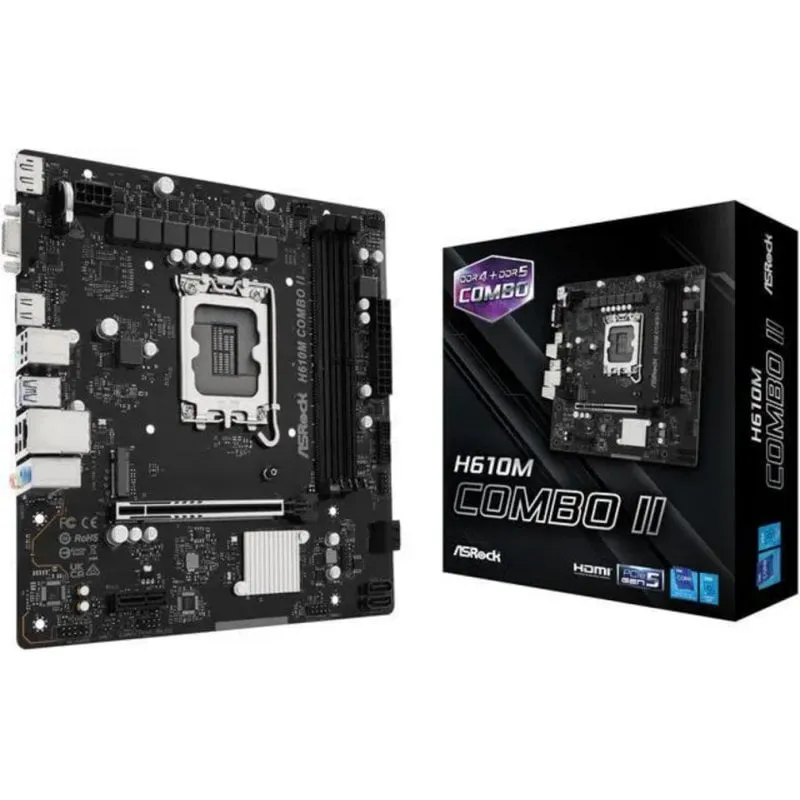 Scheda Madre ASRock H610M COMBO II Intel H610 LGA 1700 DDR4/DDR5 Micro ATX