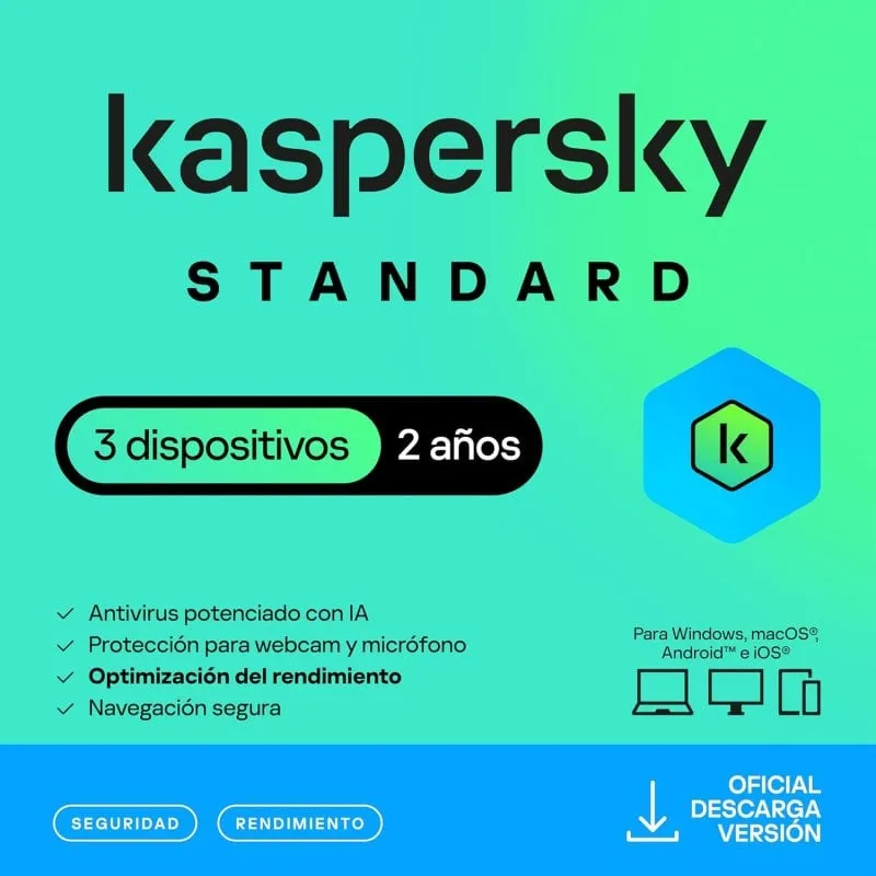 Software Kaspersky Standard Antivirus 3 Dispositivi Licenza 2 Anni Download