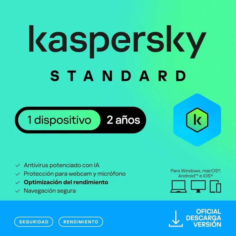 Software Kaspersky Standard 1 Dispositivo 2 Anni Licenza Digitale
