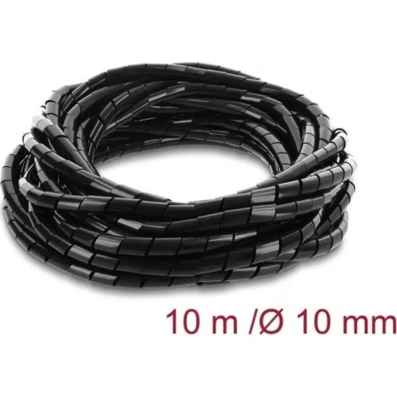 Tubo spiral Delock 22083 10 mm nero 10 m