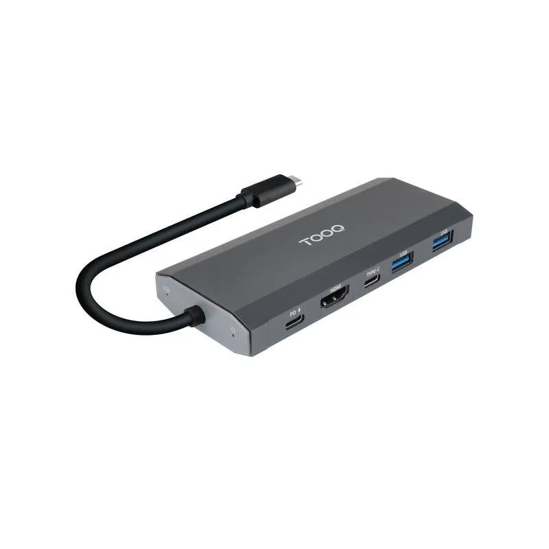 Caja PC TooQ TQE-2241G M.2 Alluminio Grigio con HUB USB-C e HDMI
