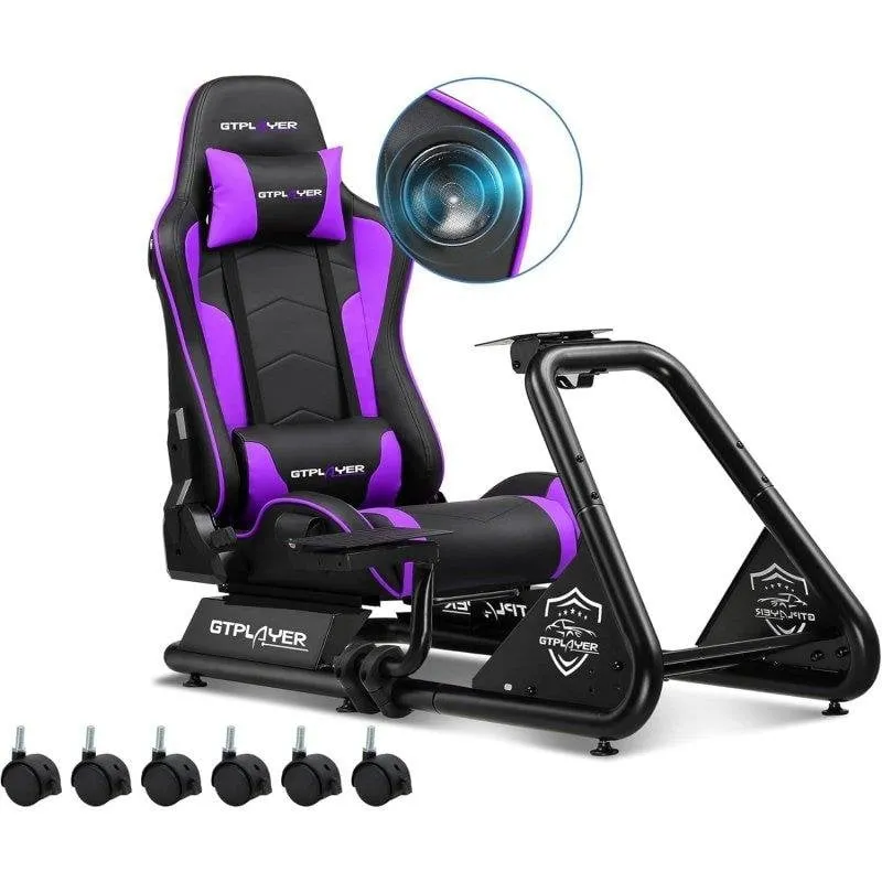 Cockpit Sim Racing GTPLAYER con Altoparlanti e Supporto Regolabile Viola