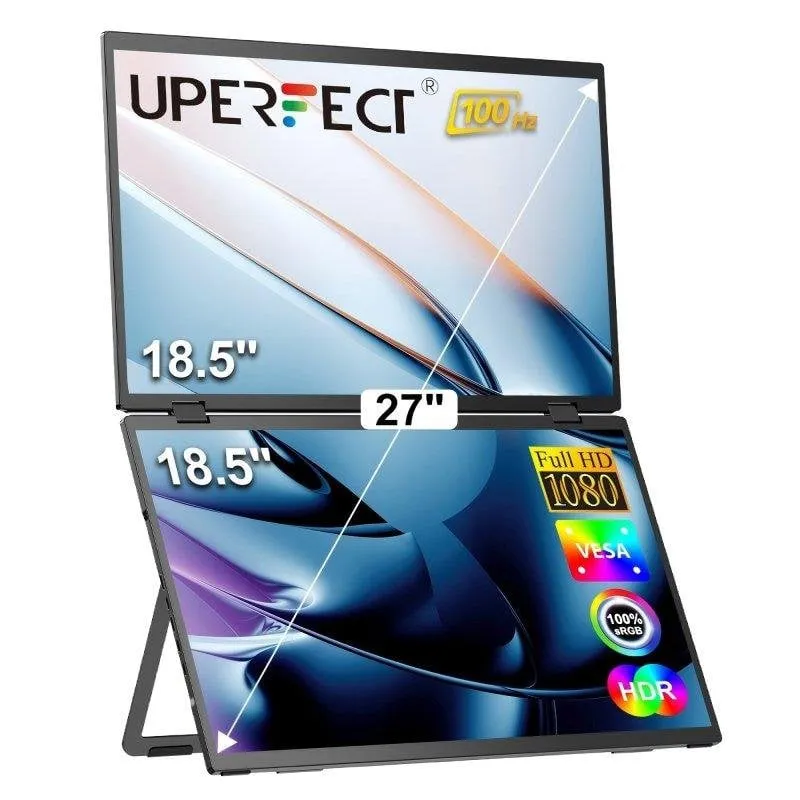 Monitor PC Uperfect Doppio Portatile 18,5" FullHD 100Hz IPS Touch VESA HDMI Type-C