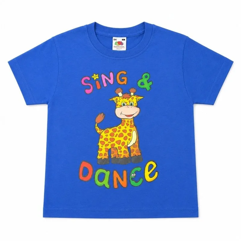 Maglietta Sing & Dance Blu Taglia 3-4 Bambino Cotone Ecologico