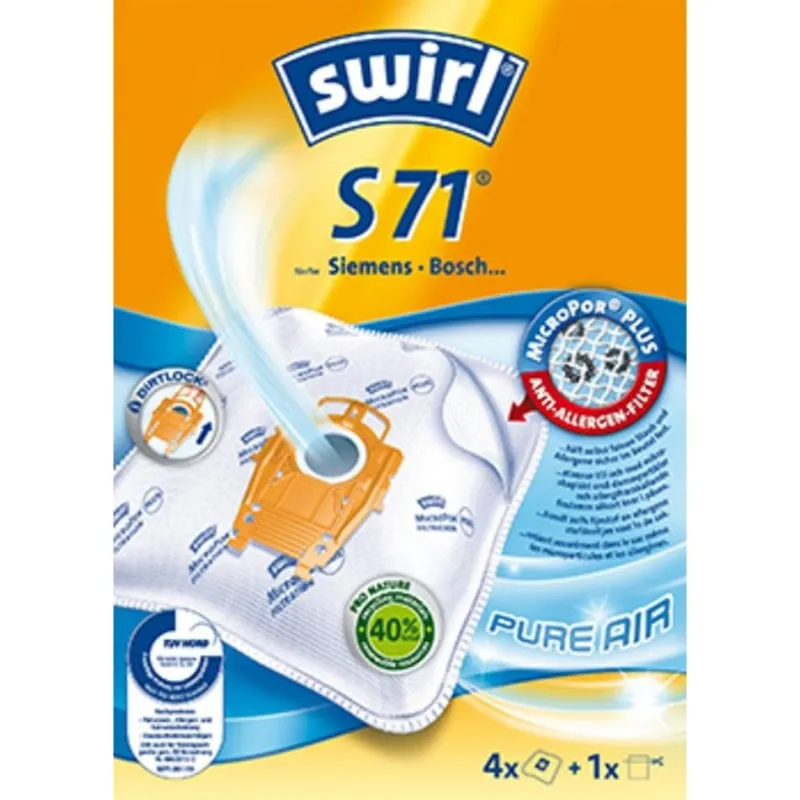 Kit sacchetti e filtro Swirl S 71 per Siemens e Bosch
