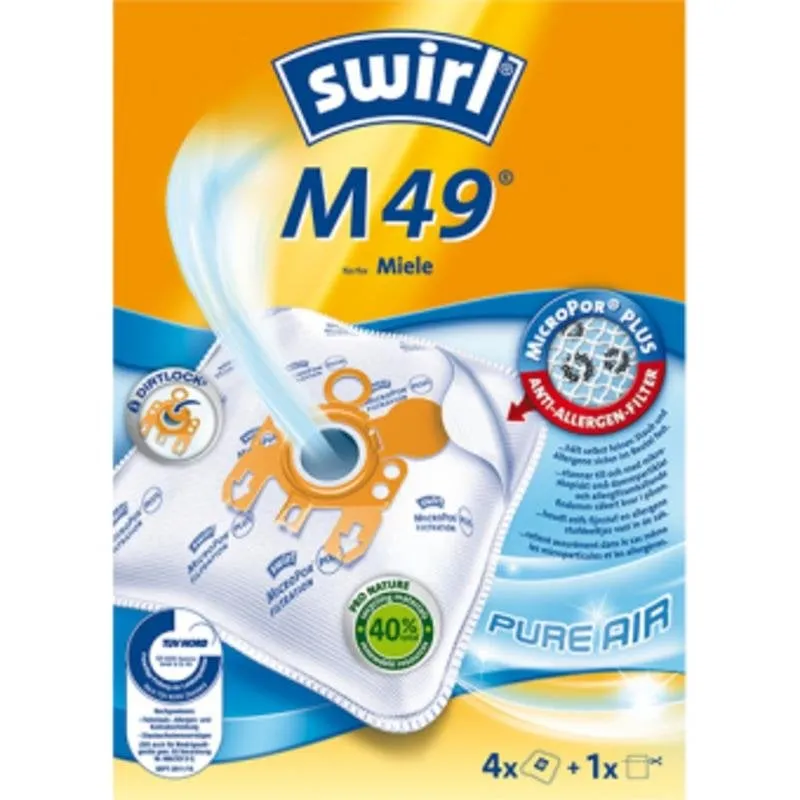 Sacco polvere Swirl M 49 Bianco 4 pezzi