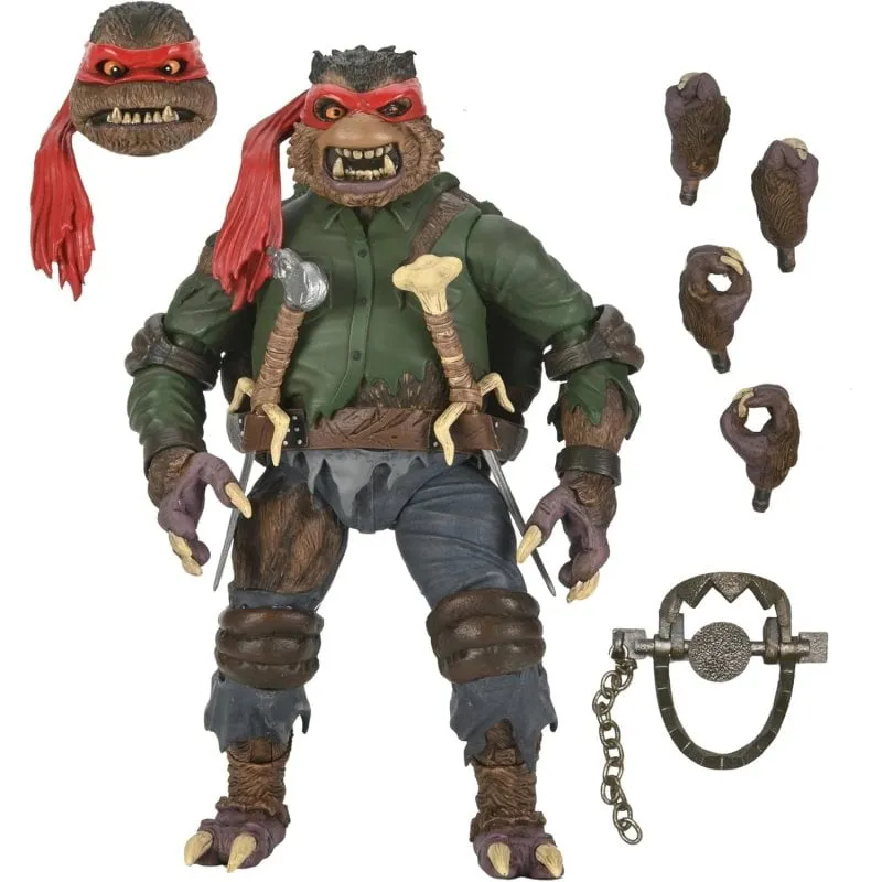 Figura Ultimate Raphael Wolf Man NECA TMNT Universal Monsters Articolata 20 cm
