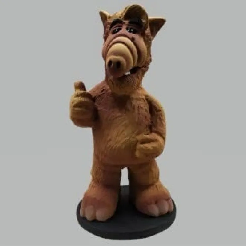 Figura Alf Artigianale 17 cm resina dipinta a mano con base