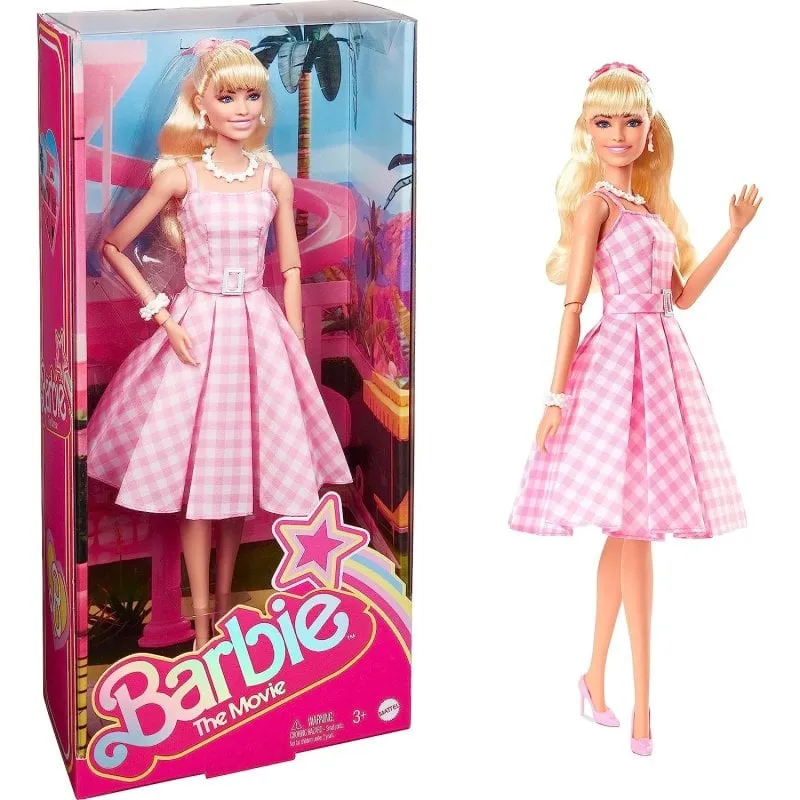 Bambola Barbie Mattel Vestito Rosa Gingham Snodata 30 cm