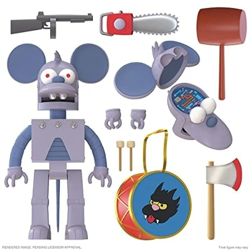 Figura Articolata Robot Super 7 Itchy I Simpson 18 cm accessori inclusi