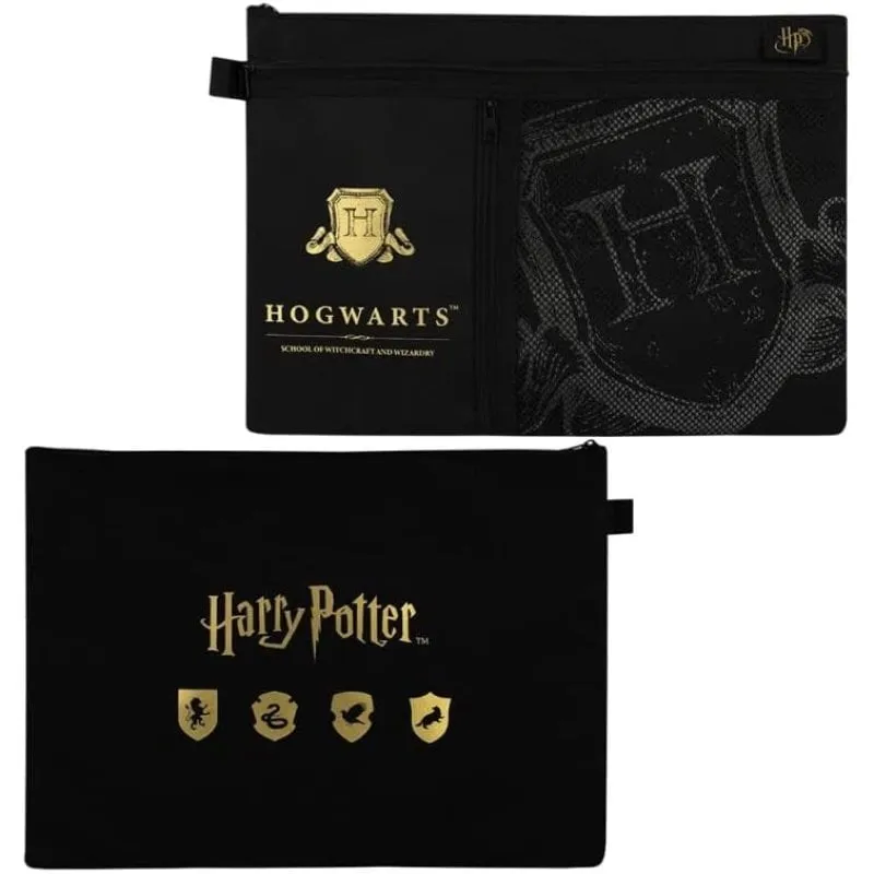 Astuccio Hogwarts Blue Sky Harry Potter 3 Scomparti Nero Oro