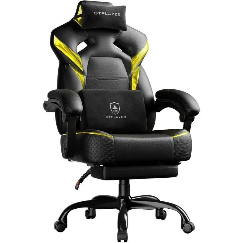 Sedia Gaming GTPLAYER ACE-ARMOR con Poggiapiedi e Supporto Lombare