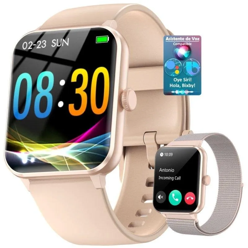 Blackview Smart Watch Bluetooth 5.3 1,85'' Alluminio Nero Cinturini Nylon Silicone