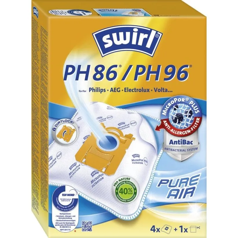 Kit sacche e filtro antiallergico Philips Swirl PH 86 per aspirapolvere