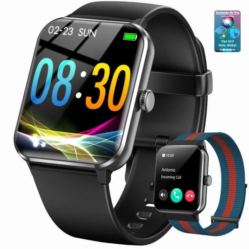 Blackview Smart Watch Bluetooth 5.3 1,85'' Nero Cinturino S/M Impermeabile 1ATM