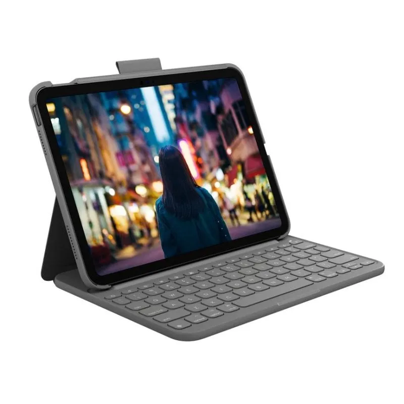 Custodia con tastiera Logitech Slim Folio per iPad 10a generazione e A16 Bluetooth