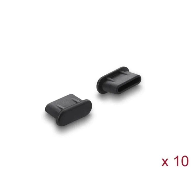 Tappo antipolvere Delock USB Type-C silicone nero confezione 10 pezzi