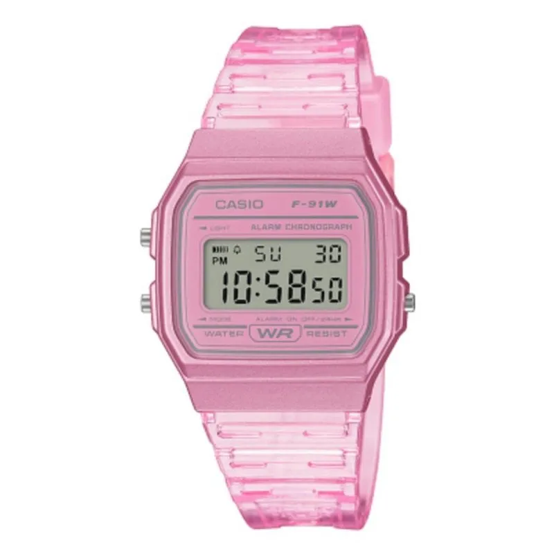 Orologio Casio F-91WS-4 Digitale Rosa Retro Impermeabile