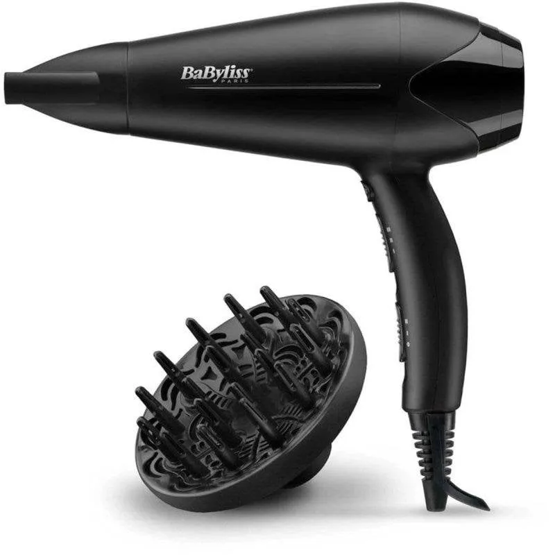 Phon con Diffusore BaByliss Power Dry D563DE 2100W 3 Temperature 2 Velocità Cool Shot Nero