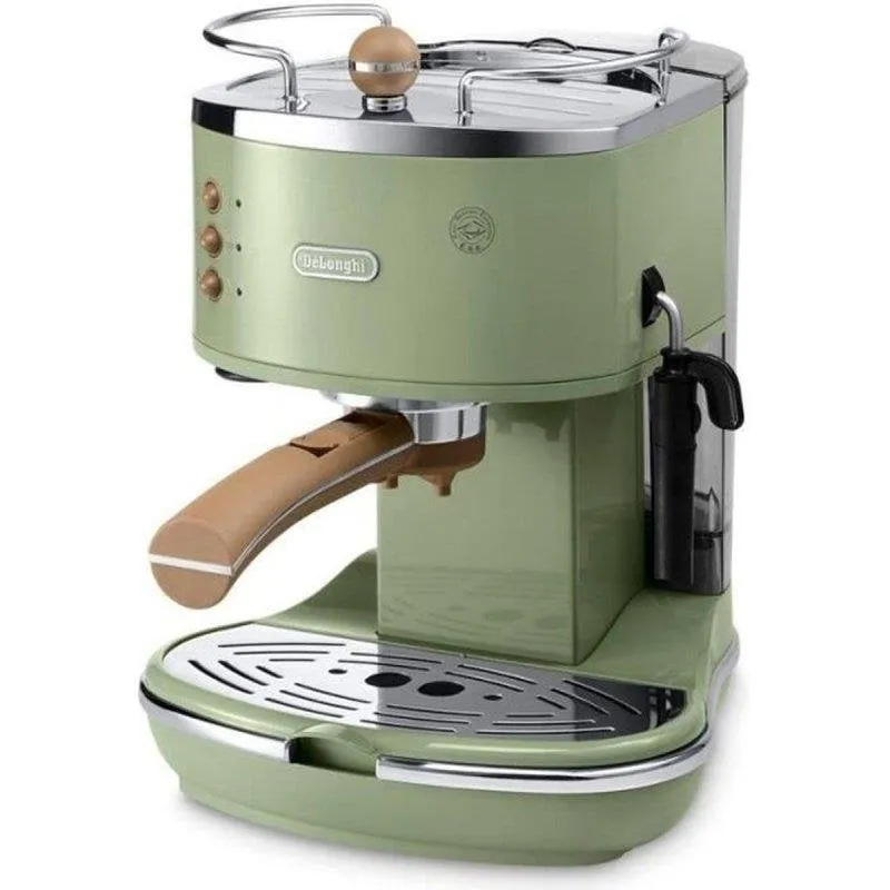 Macchina da caffè espresso De'Longhi Icona Vintage Olive 1,4 L 15 bar con sistema Cappuccino