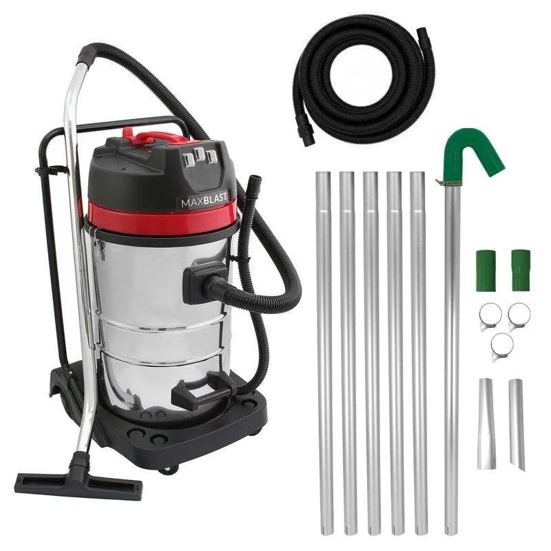 Aspirapolvere Industriale Monster 3000W 80L con Kit Pulizia Grondaie 7,2m