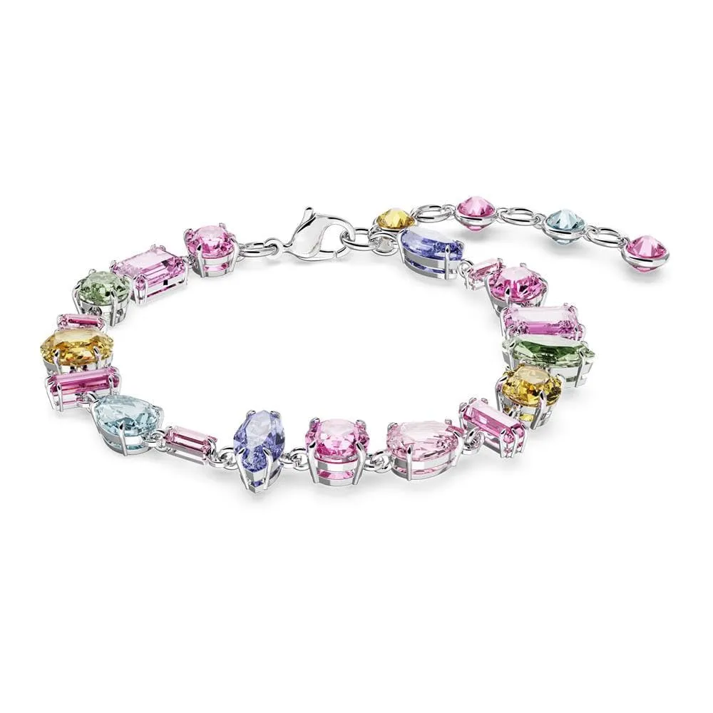 Swarovski Braccialetto Gema, Taglio misto, Multicolore, Placcato rodio