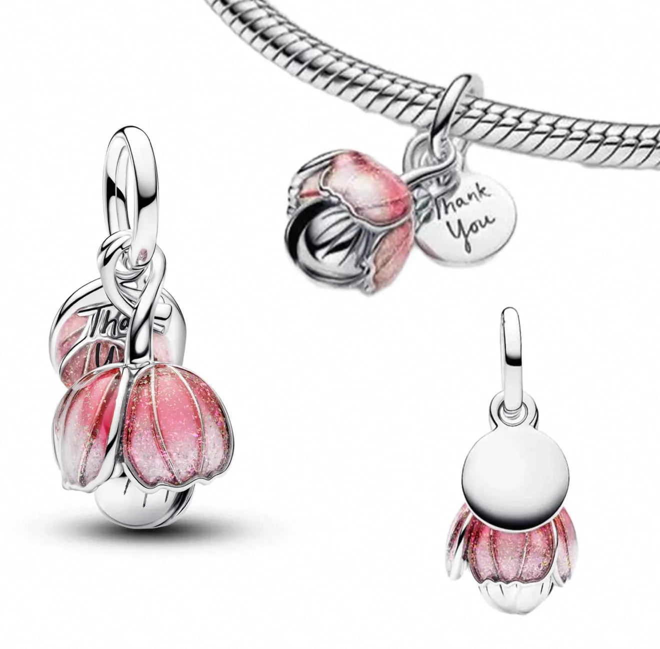 WEIMU Charms in Argento S925 per Bracciali, Ciondolo Stopper, Beads Charms, Compatibile con Braccialetti Europei e Collane per Donne, m, Argento sterling, Zirconie sintetico