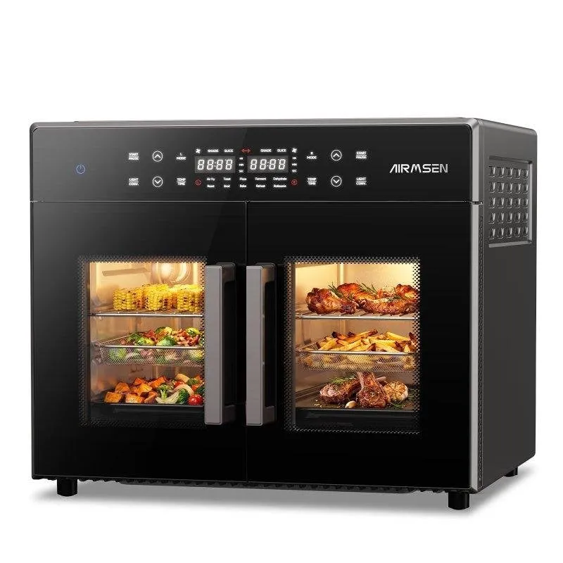 Fornetto Elettrico Airmsen French Door Doppia Zona 32L 1800W AirFryer LED Inox