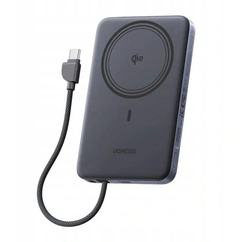 Power Bank Ugreen 10000 mAh 30 W Ricarica Wireless Grigio