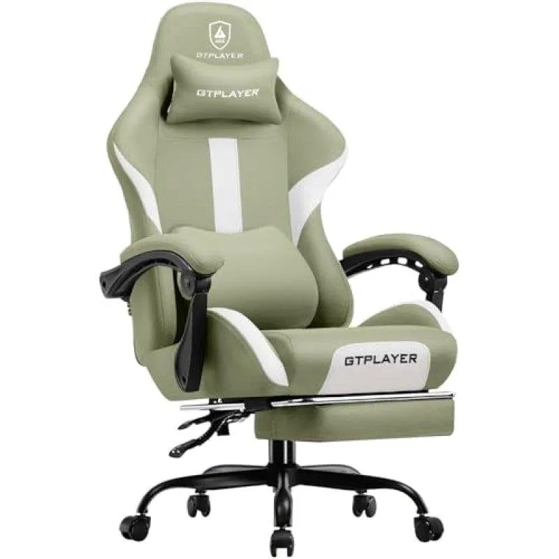 Sedia GTPLAYER Gaming Ergonomica Regolabile Tessuto Traspirante Verde