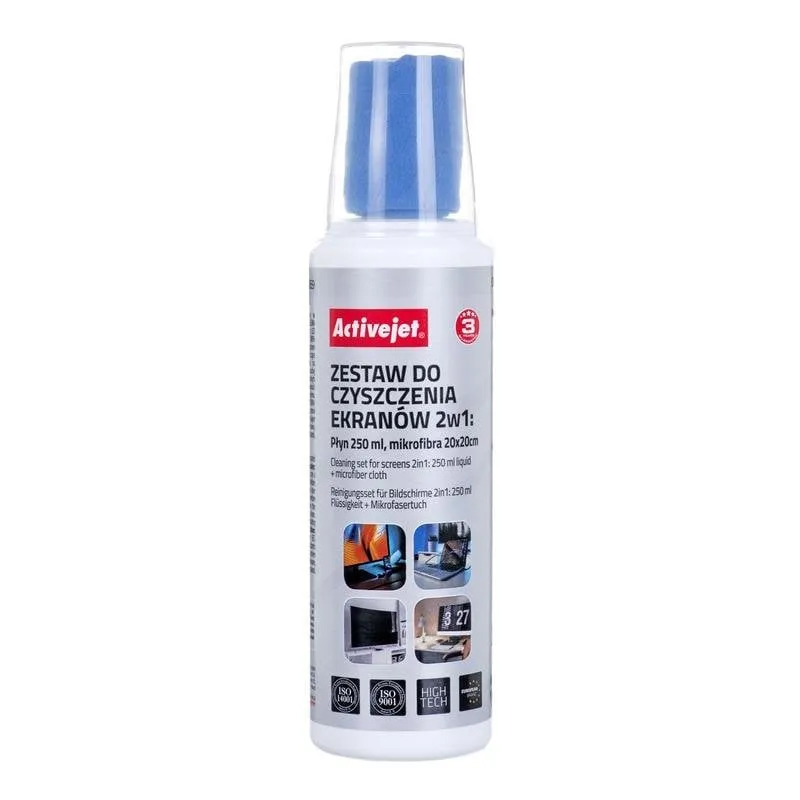 Kit pulizia Activejet 2in1 250 ml microfibra per schermi LCD LED