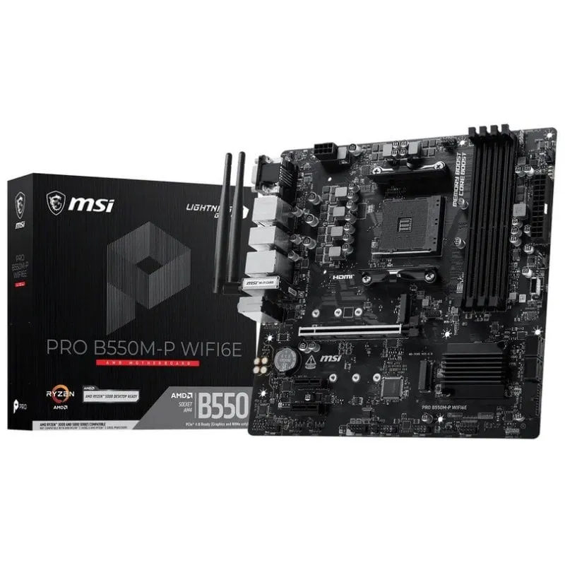 Scheda Madre MSI B550M-P WiFi6E AMD B550 Socket AM4 DDR4 Micro ATX Bluetooth WLAN