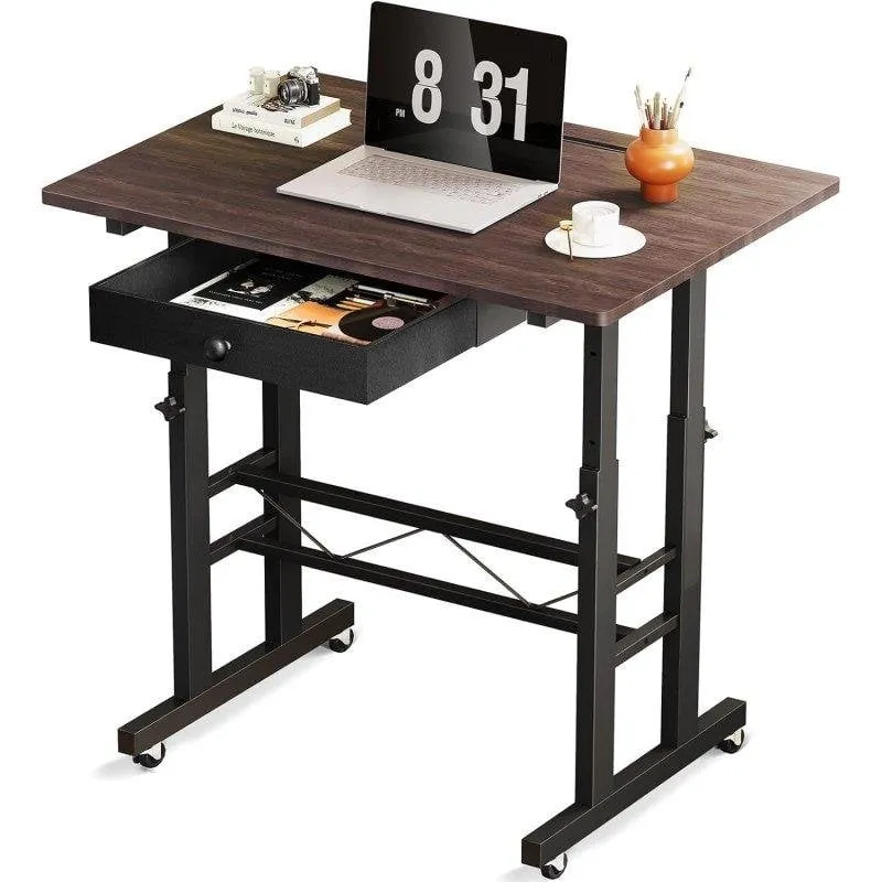 Scrivania GTPLAYER Tavolo Gaming Elevabile 80x50 Cassetti Ruote